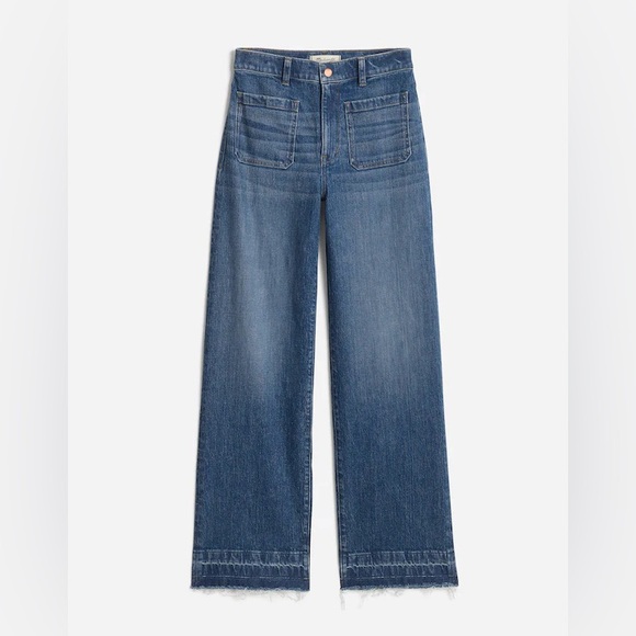 Madewell Petite Emmett Wide Leg Jean Let Down Hem Edition Archbald Wash 24P $138 - Picture 14 of 14